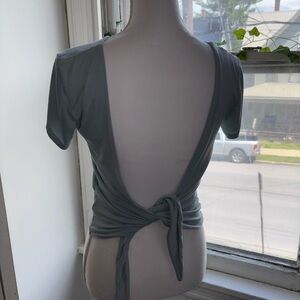 Babaton Light Blue Tie-back Women's Top